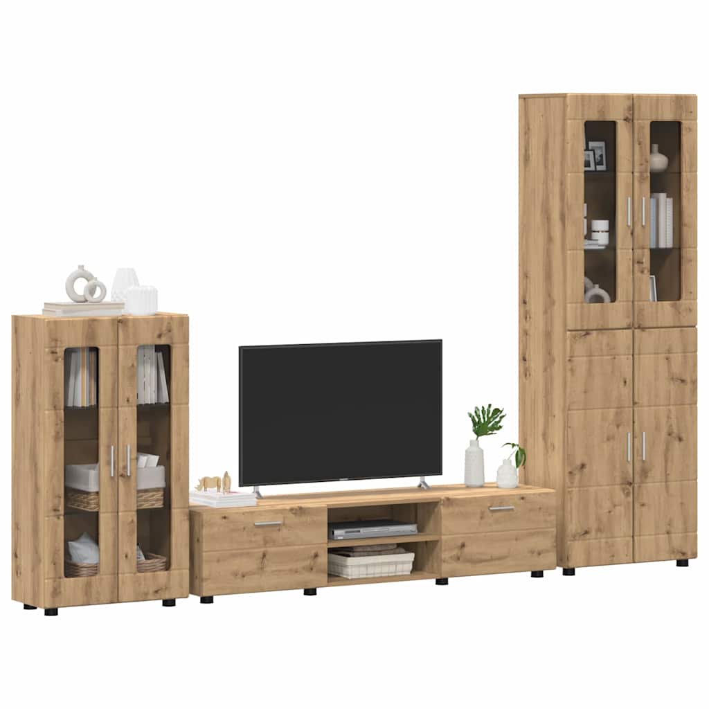 TV szekrény garnitúra FLORIN 3 pcs Artisan tölgy Szerelt Fa