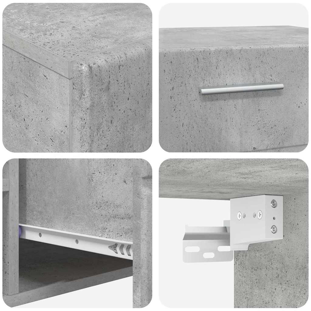 TV szekrény garnitúra fiókkal FLORIN 3 pcs Beton Szürke Faanyag