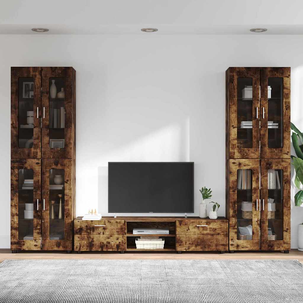 TV szekrény garnitúra FLORIN 3 pcs Füstölt tölgy Faanyag