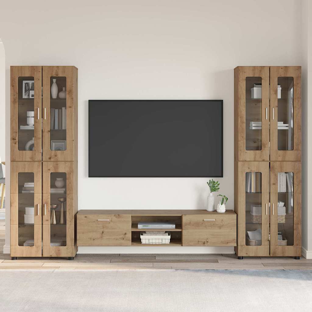 TV szekrény garnitúra FLORIN 3 pcs Artisan tölgy Szerelt Fa