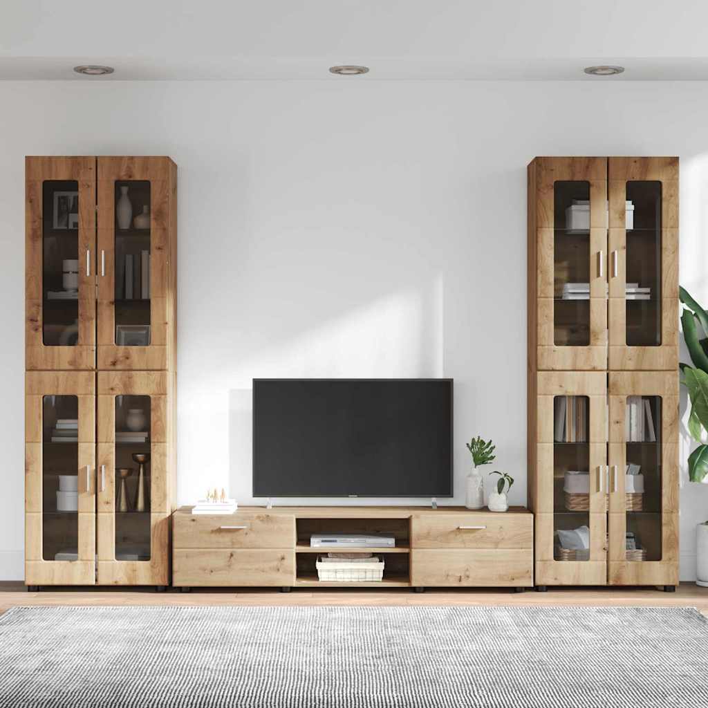 TV szekrény garnitúra FLORIN 3 pcs Artisan tölgy Szerelt Fa