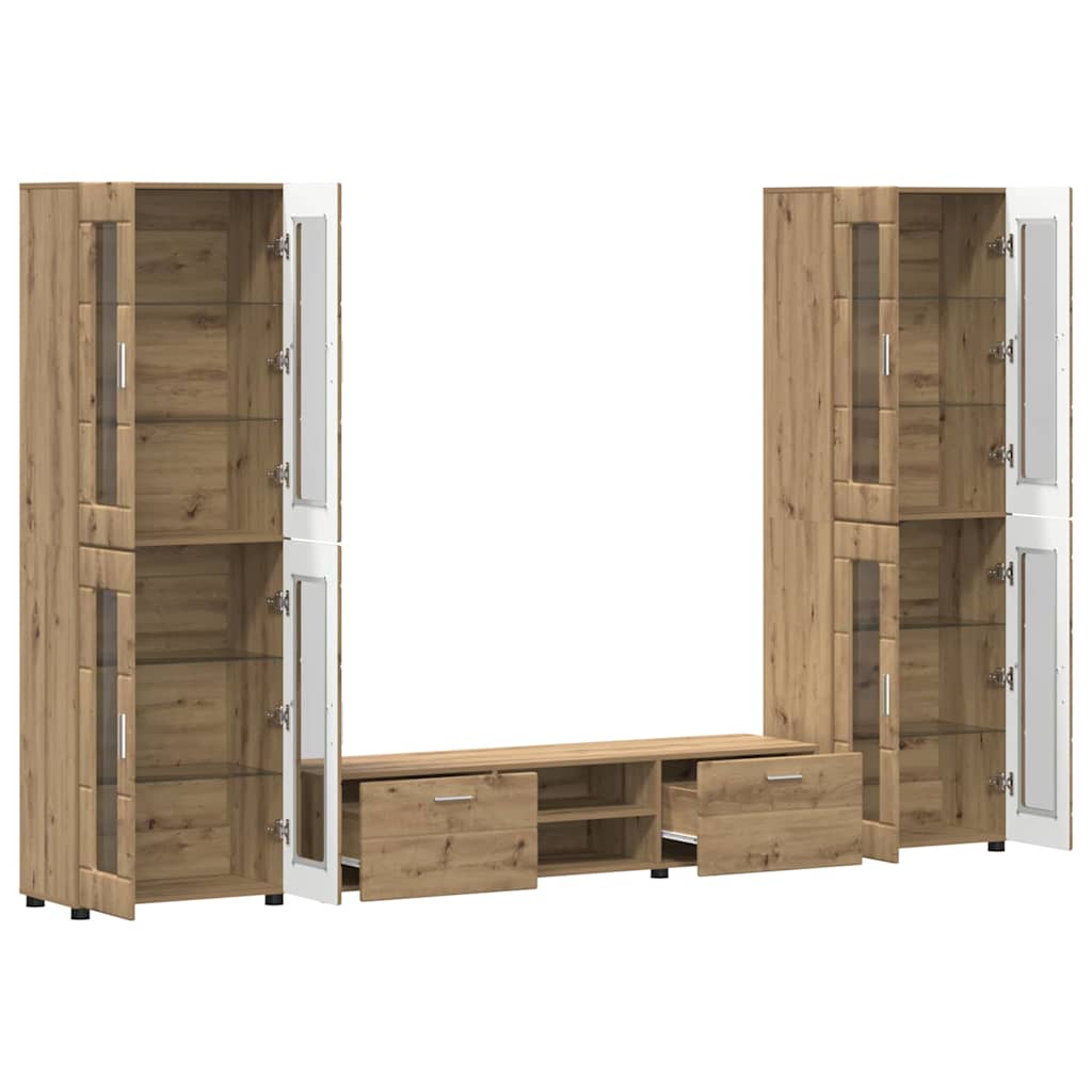 TV szekrény garnitúra FLORIN 3 pcs Artisan tölgy Szerelt Fa