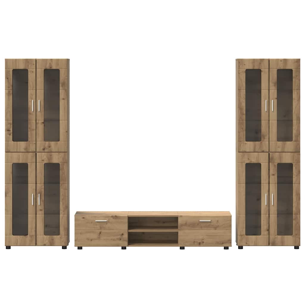 TV szekrény garnitúra FLORIN 3 pcs Artisan tölgy Szerelt Fa