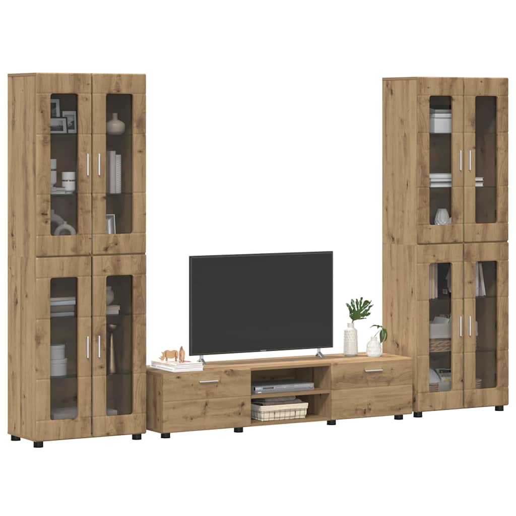 TV szekrény garnitúra FLORIN 3 pcs Artisan tölgy Szerelt Fa