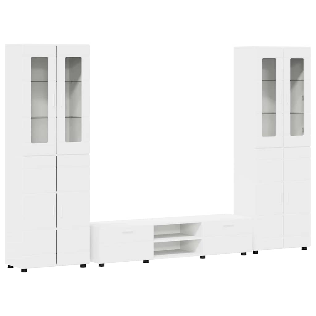 TV szekrény garnitúra FLORIN 3 pcs Fehér Szerelt Fa