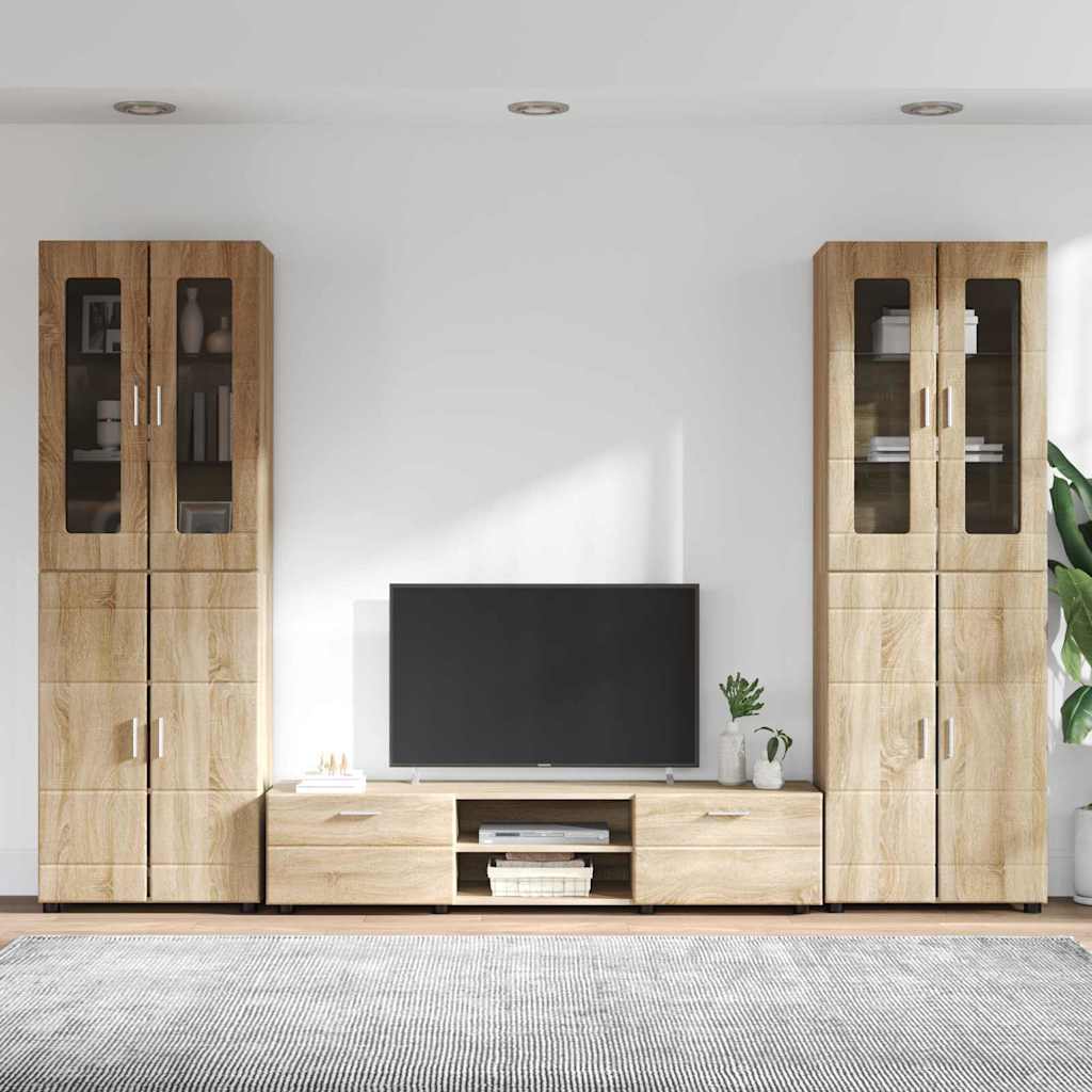 TV szekrény garnitúra FLORIN 3 pcs Sonoma tölgy Szerelt Fa