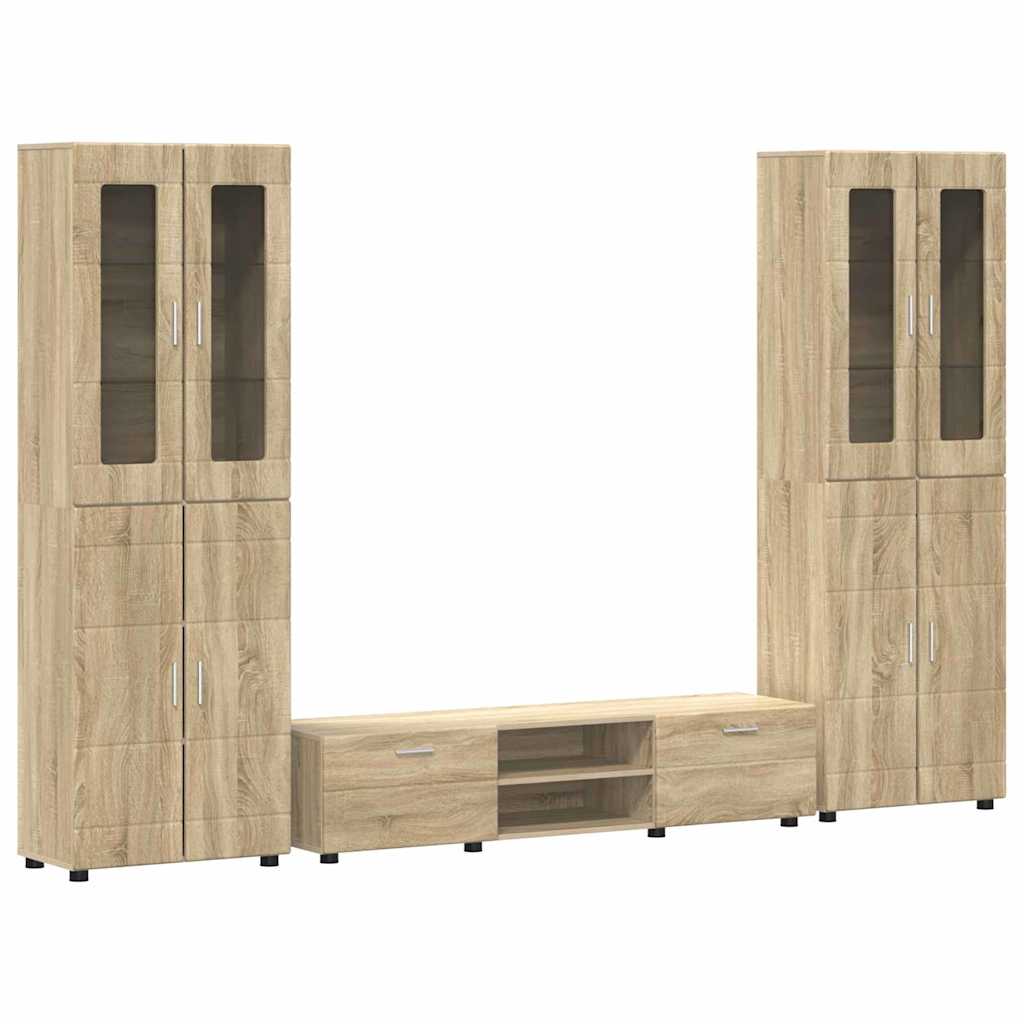 TV szekrény garnitúra FLORIN 3 pcs Sonoma tölgy Szerelt Fa
