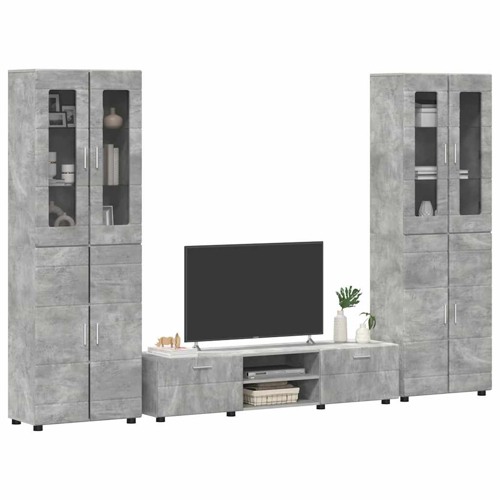TV szekrény garnitúra fiókkal FLORIN 3 pcs Beton Szürke Faanyag