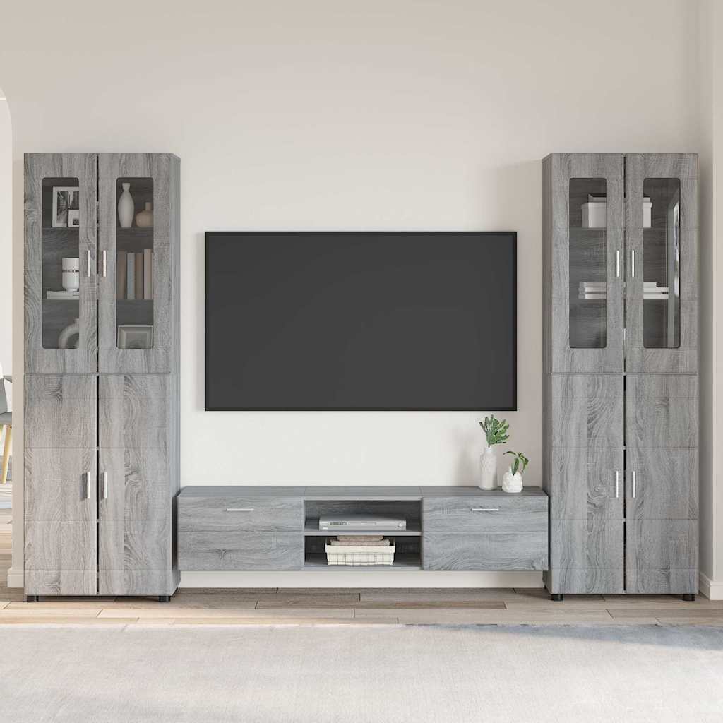 TV szekrény garnitúra FLORIN 3 pcs Szürke Sonoma Faanyag