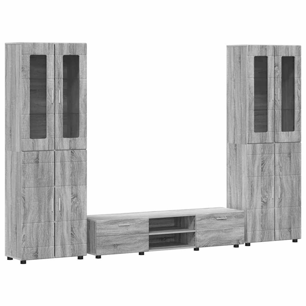 TV szekrény garnitúra FLORIN 3 pcs Szürke Sonoma Faanyag