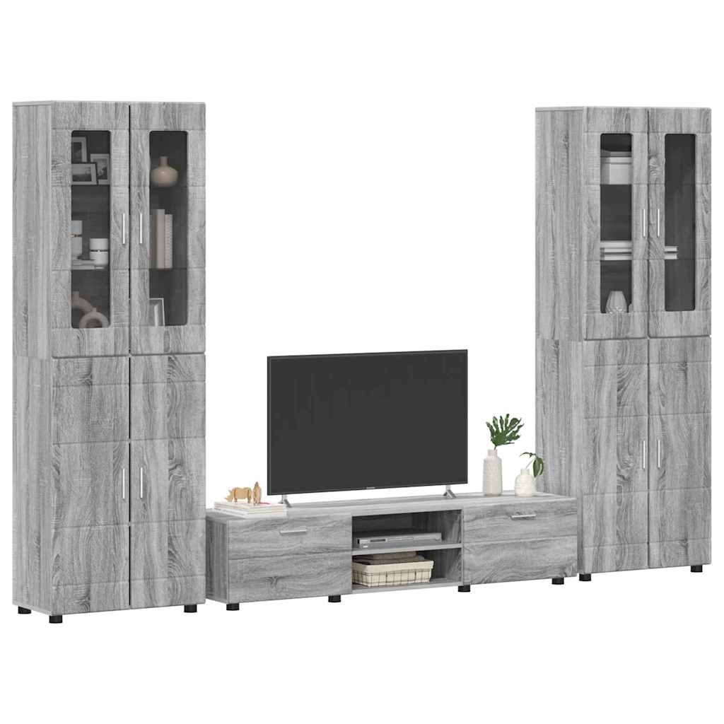 TV szekrény garnitúra FLORIN 3 pcs Szürke Sonoma Faanyag