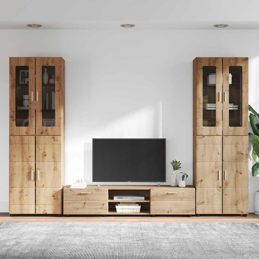 TV szekrény garnitúra FLORIN 3 pcs Artisan tölgy Faanyag