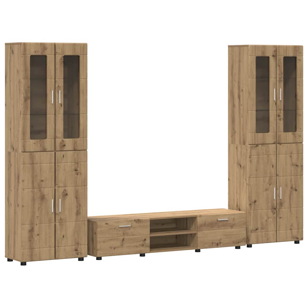 TV szekrény garnitúra FLORIN 3 pcs Artisan tölgy Faanyag