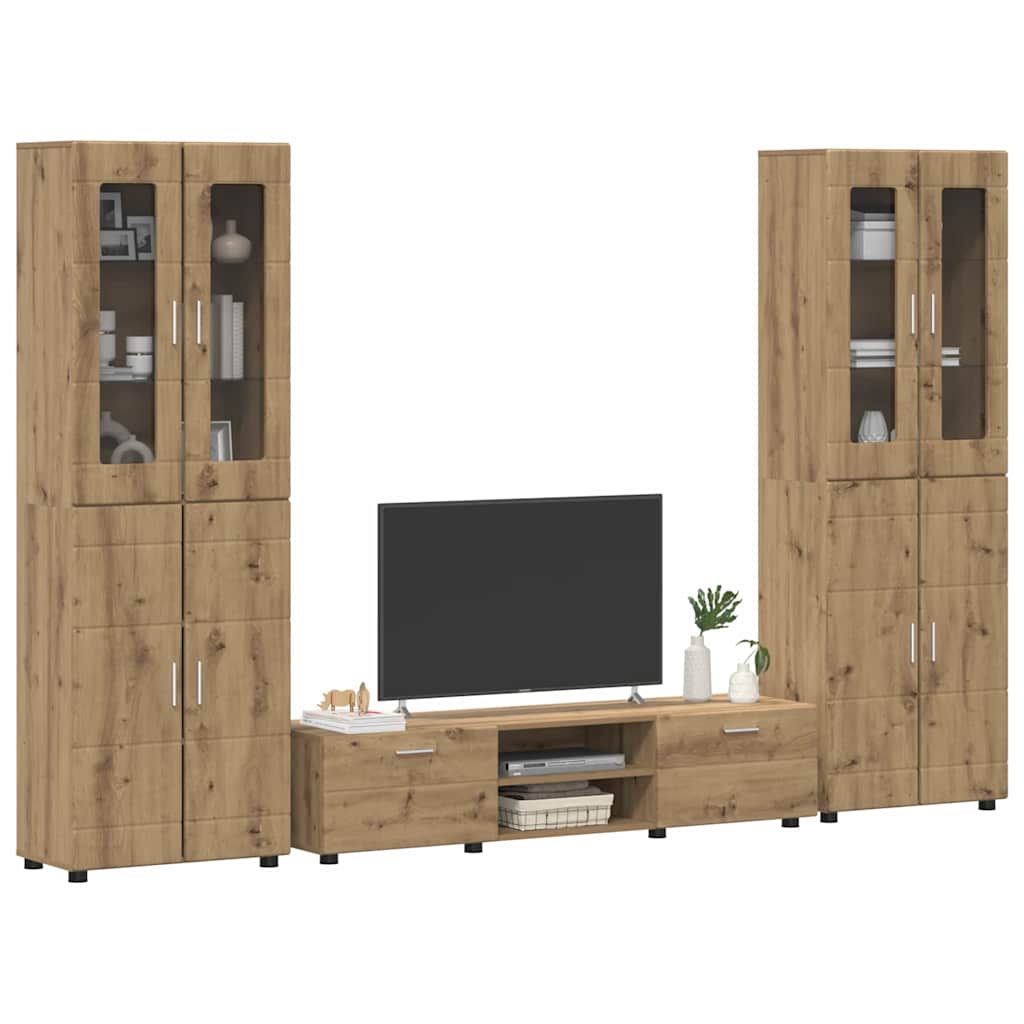 TV szekrény garnitúra FLORIN 3 pcs Artisan tölgy Faanyag