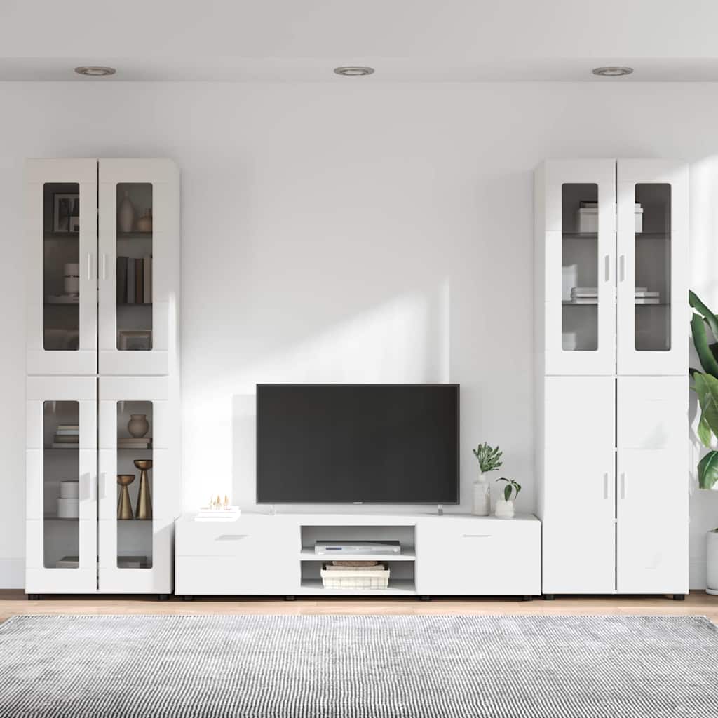 TV szekrény garnitúra fiókkal FLORIN 3 pcs Fehér Faanyag