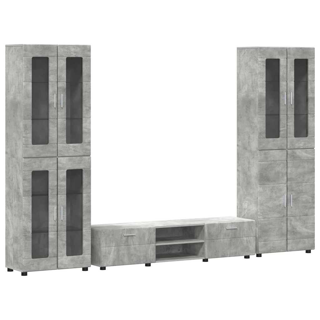TV szekrény garnitúra fiókkal FLORIN 3 pcs Beton Szürke Faanyag