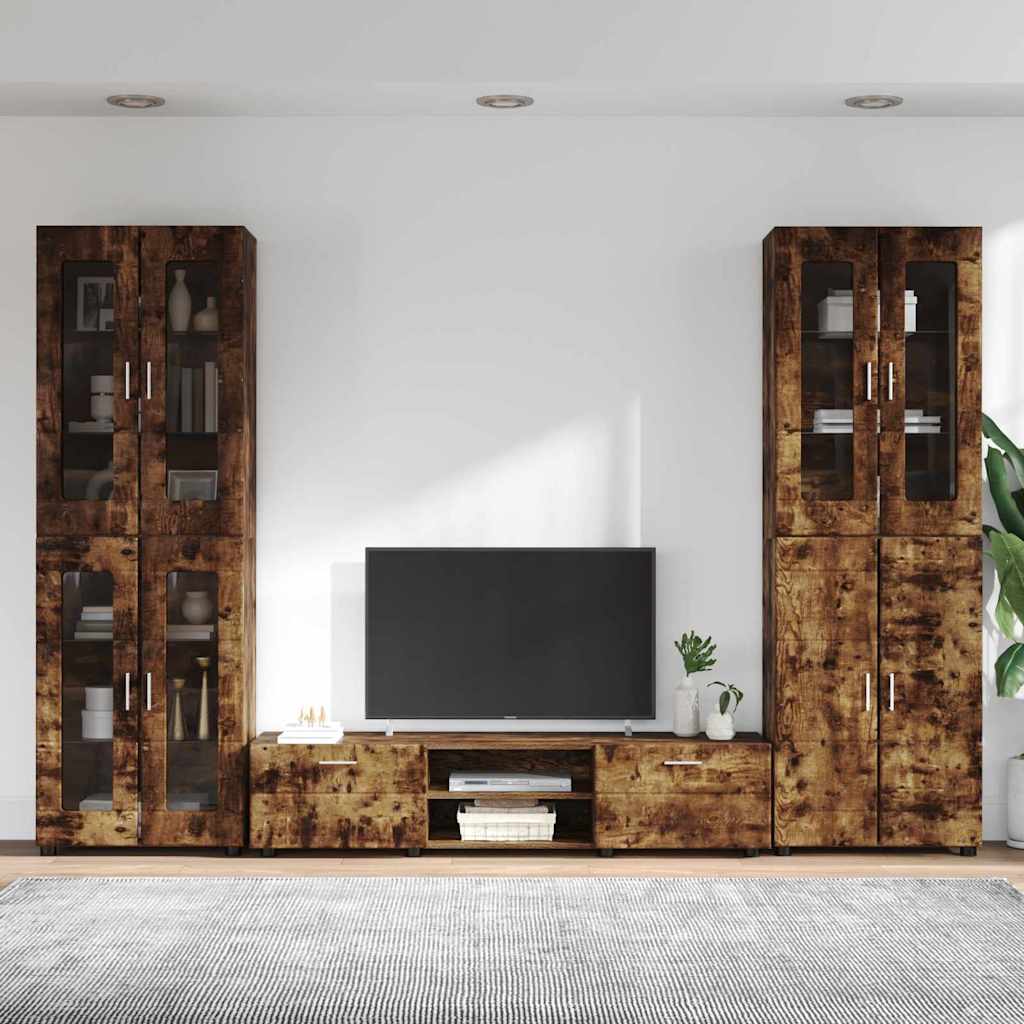 TV szekrény garnitúra FLORIN 3 pcs Füstölt tölgy Szerelt Fa