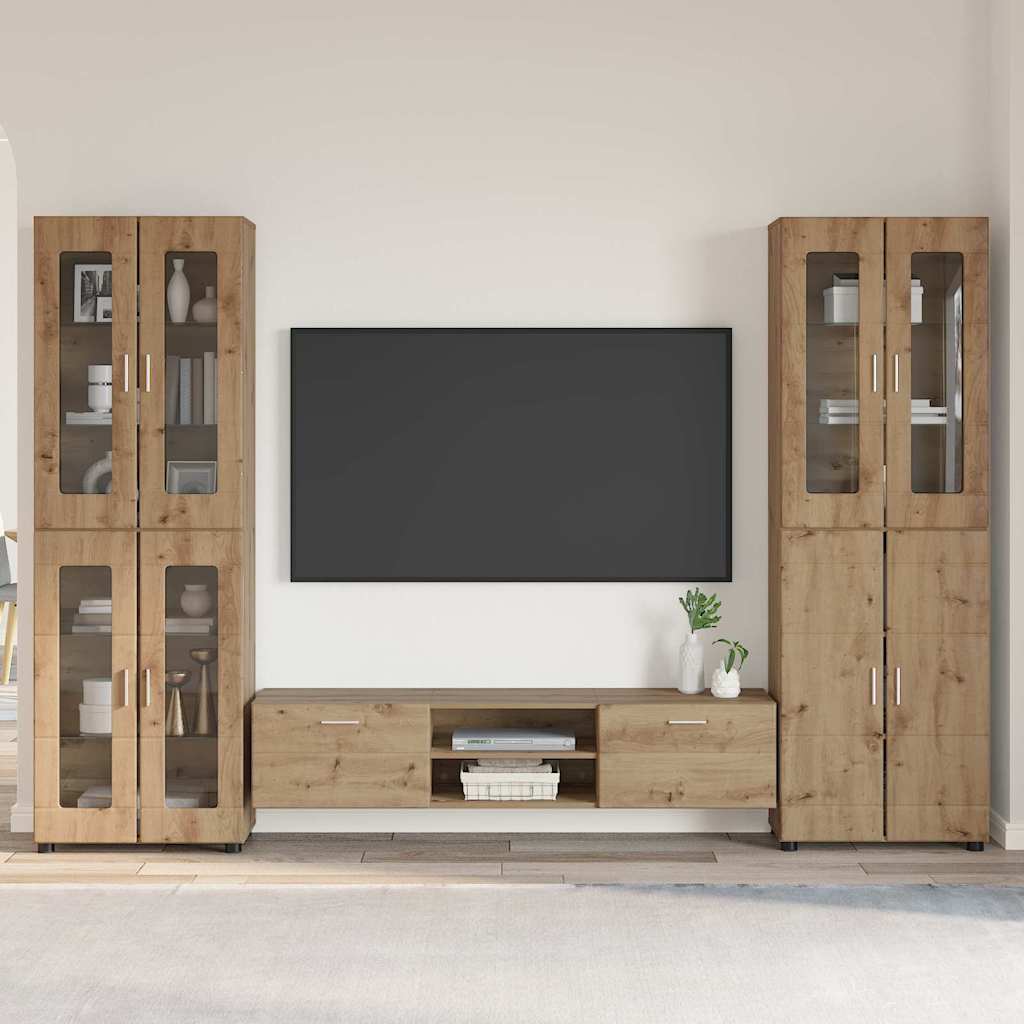 TV szekrény garnitúra FLORIN 3 pcs Artisan tölgy Szerelt Fa