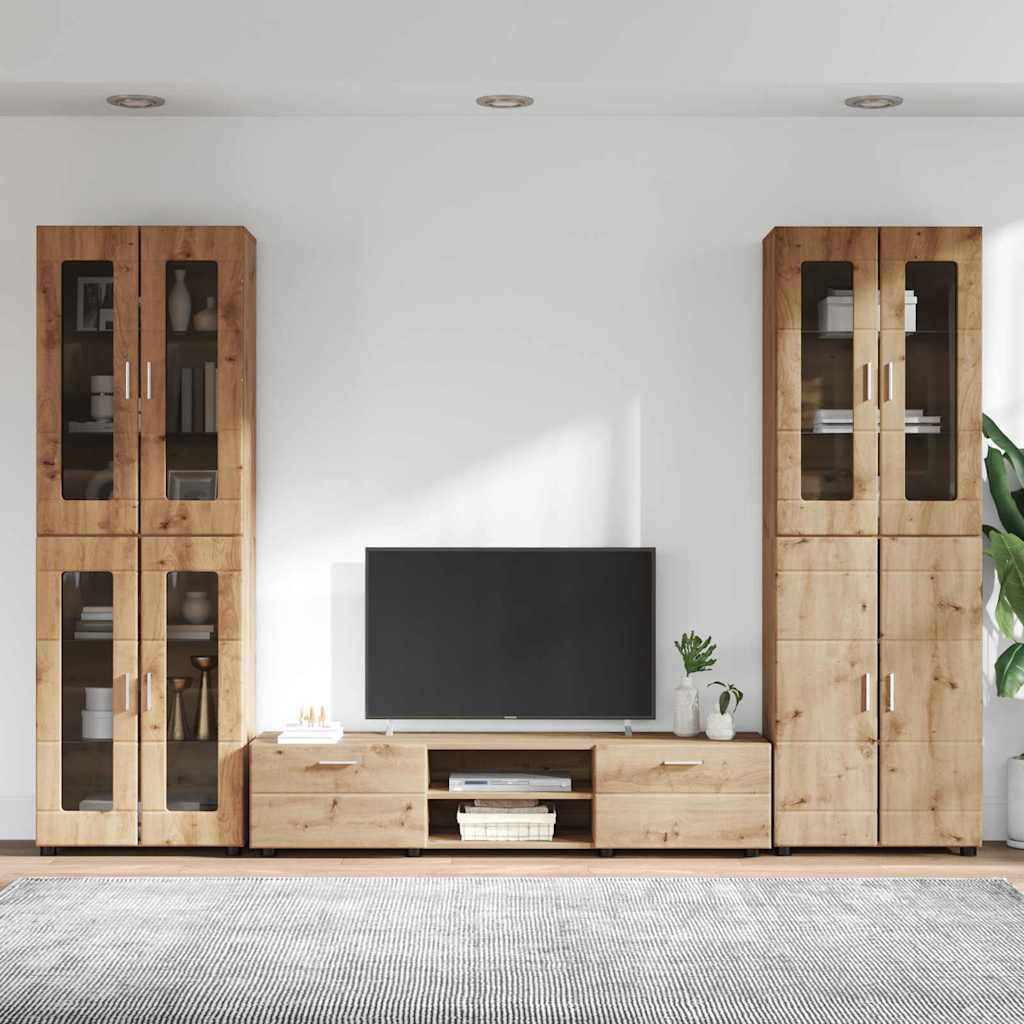 TV szekrény garnitúra FLORIN 3 pcs Artisan tölgy Szerelt Fa