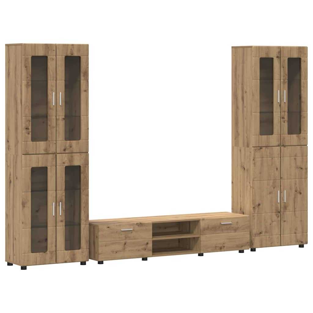 TV szekrény garnitúra FLORIN 3 pcs Artisan tölgy Szerelt Fa