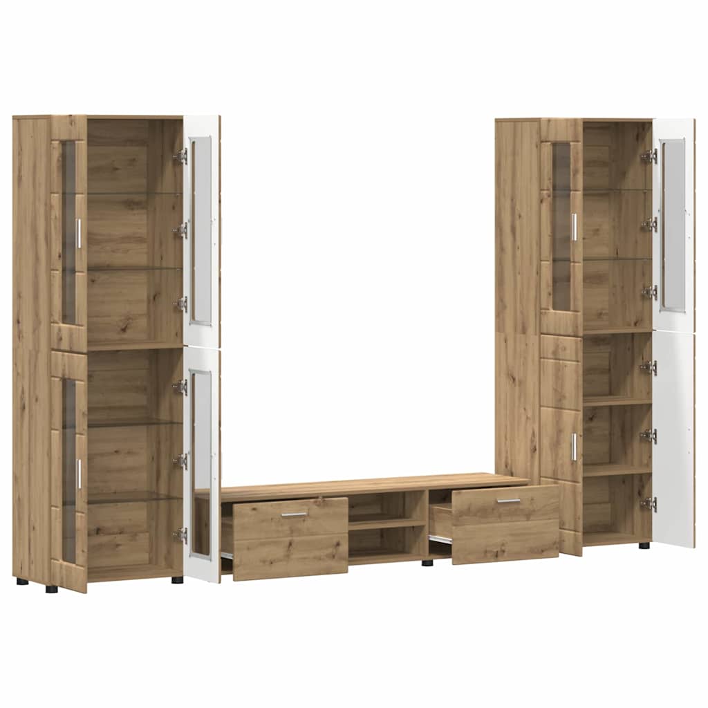 TV szekrény garnitúra FLORIN 3 pcs Artisan tölgy Szerelt Fa