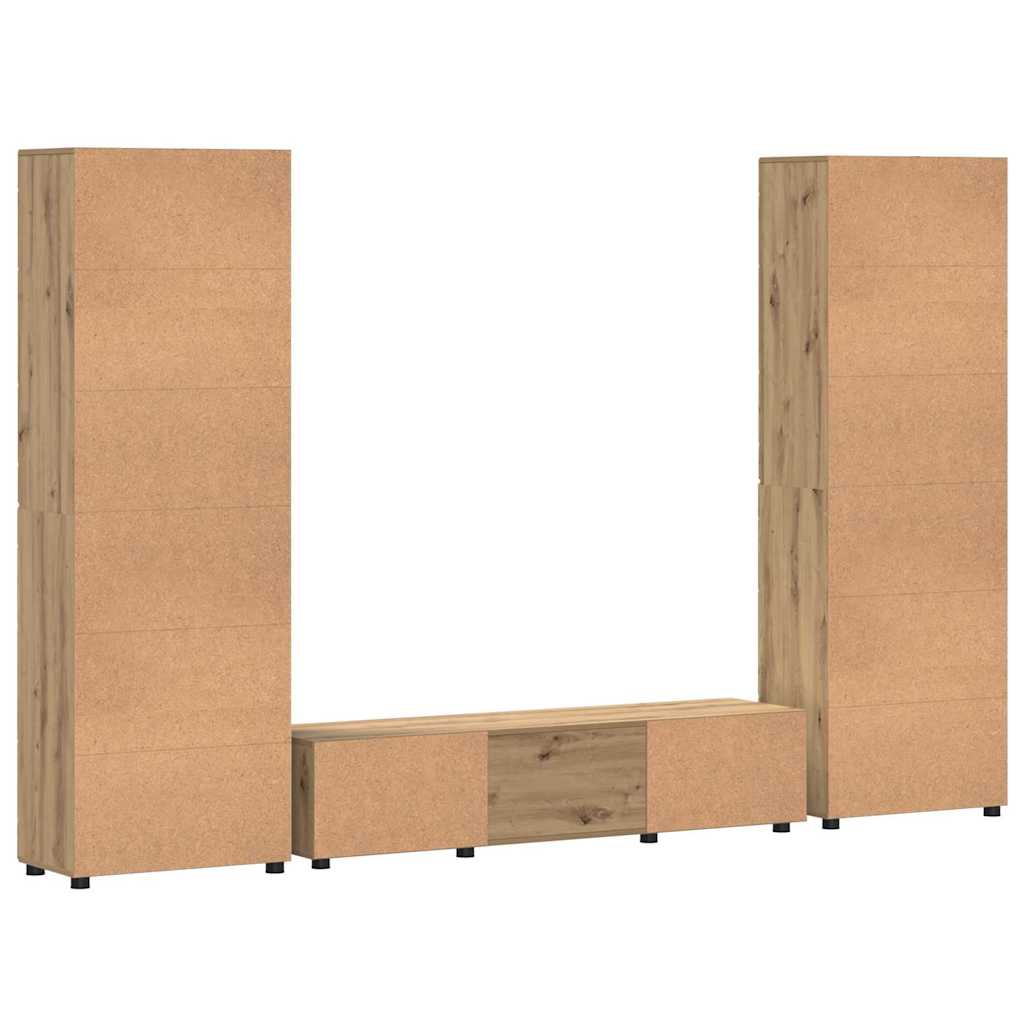 TV szekrény garnitúra FLORIN 3 pcs Artisan tölgy Szerelt Fa