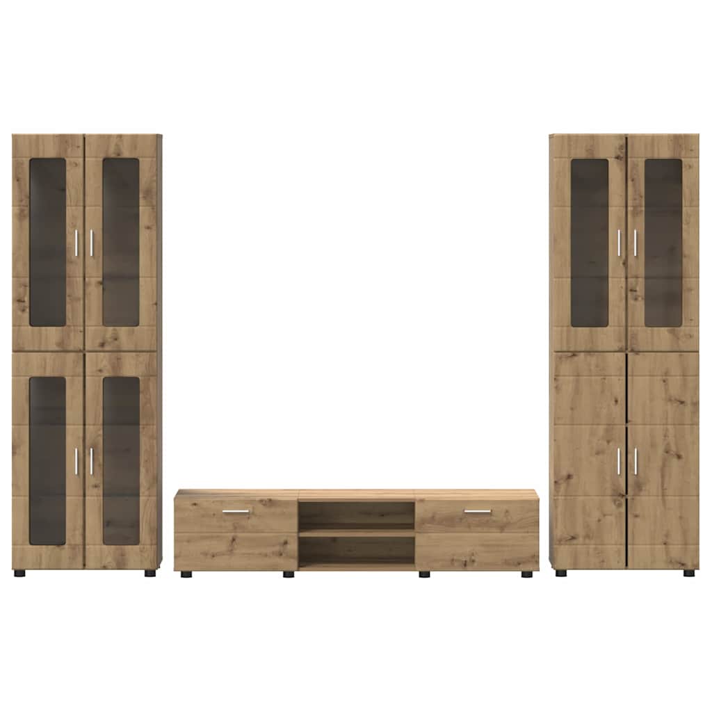 TV szekrény garnitúra FLORIN 3 pcs Artisan tölgy Szerelt Fa