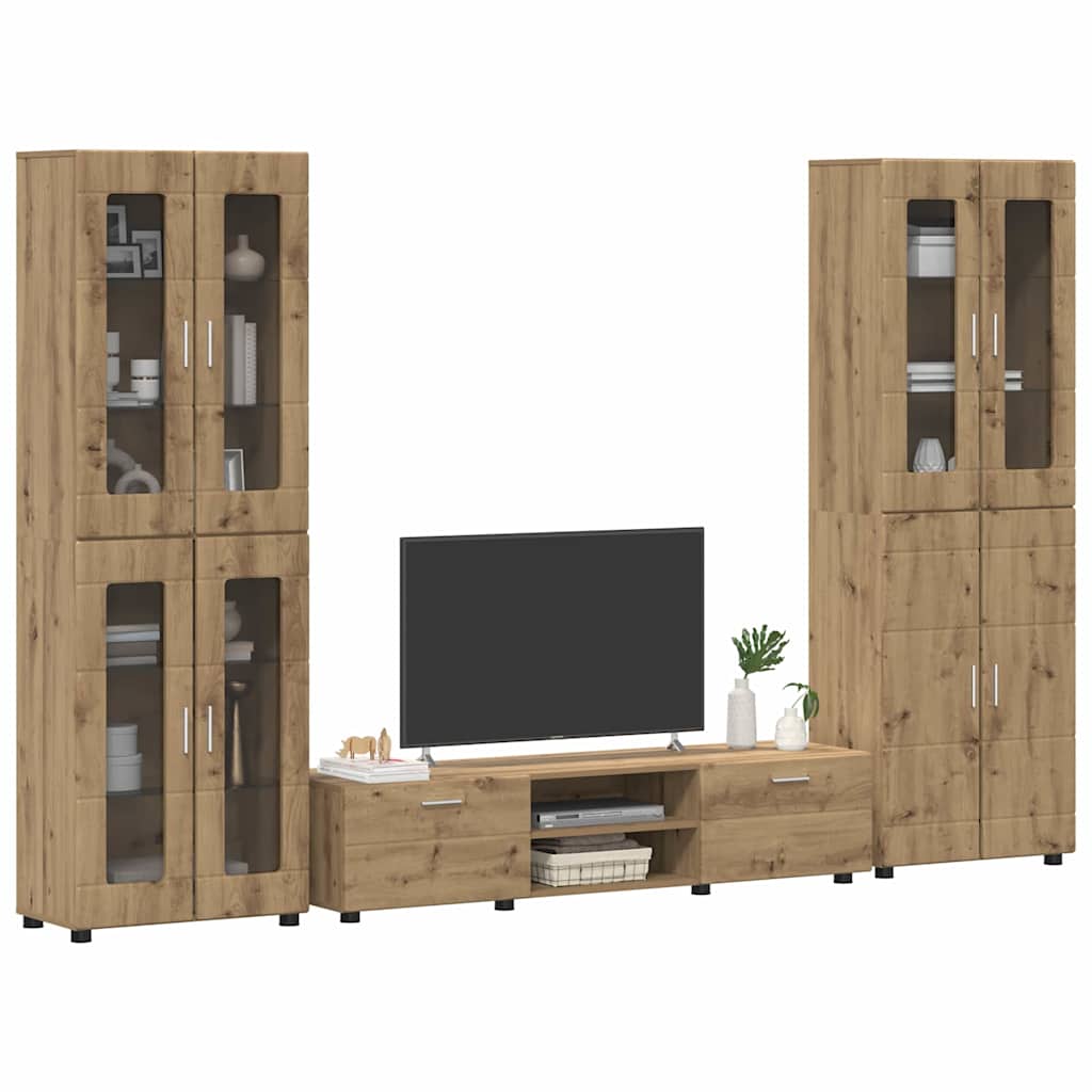 TV szekrény garnitúra FLORIN 3 pcs Artisan tölgy Szerelt Fa