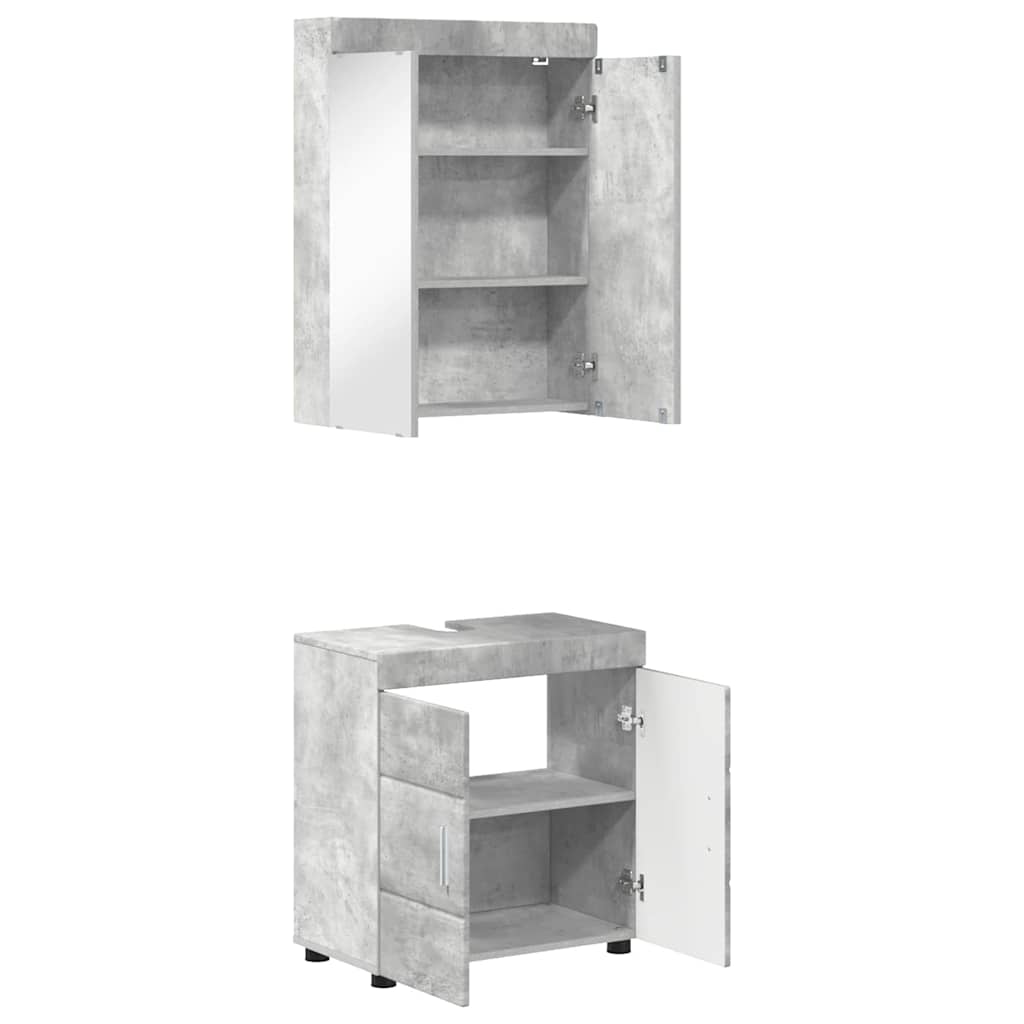 Fürdőszoba bútor szett TULUM 2 pcs Beton Szürke 60 x 34 x 63 cm