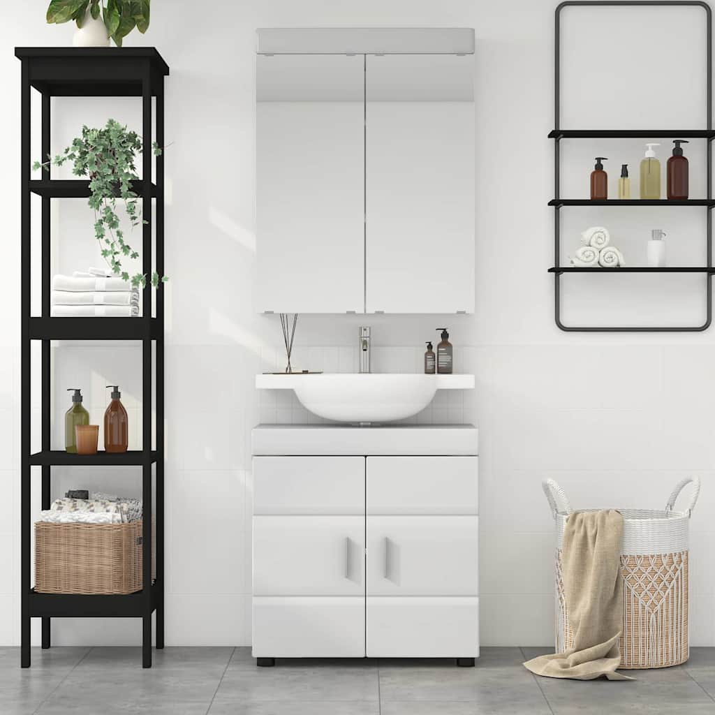 Fürdőszoba bútor szett TULUM 2 db Magas Fényű Fehér
