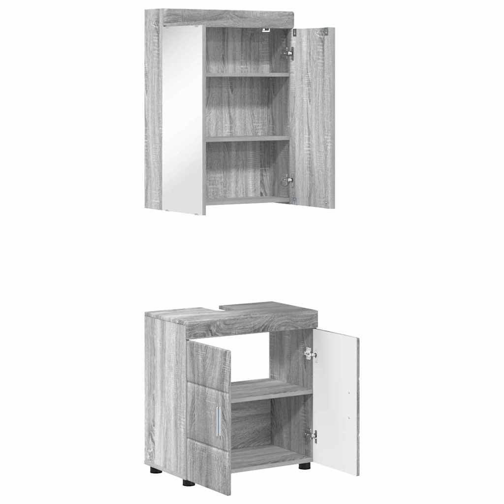 Fürdőszoba bútor szett TULUM 2 pcs Szürke Sonoma