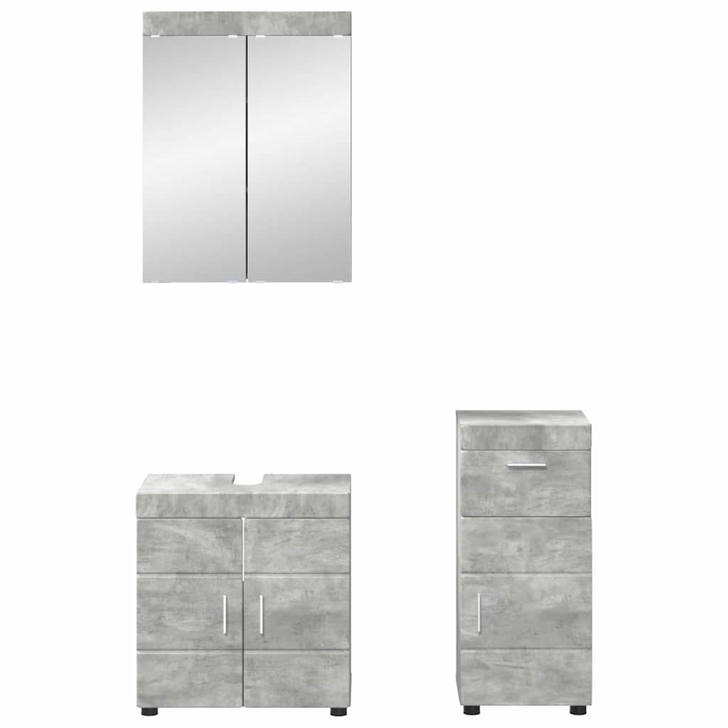 Fürdőszoba bútor szett TULUM 3 pcs Beton Szürke 60 x 34 x 63 cm