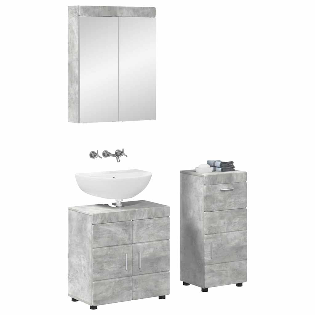 Fürdőszoba bútor szett TULUM 3 pcs Beton Szürke 60 x 34 x 63 cm