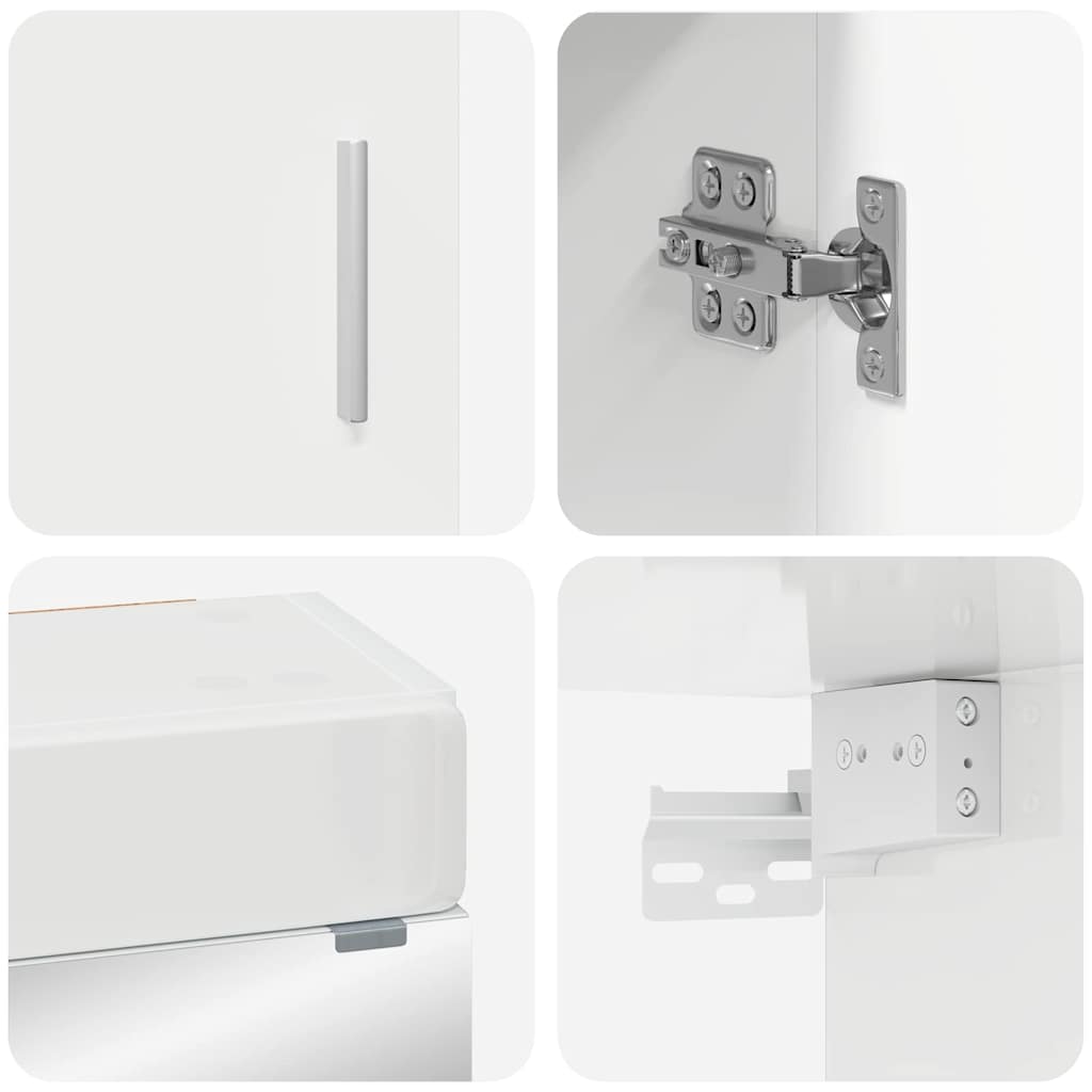 Fürdőszoba bútor szett TULUM 3 pcs Magas Fényű Fehér