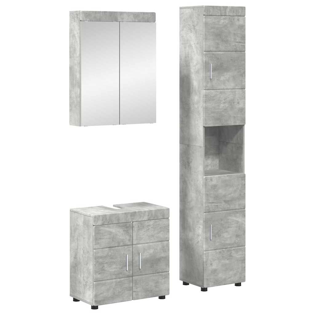 Fürdőszoba bútor szett TULUM 3 pcs Beton Szürke 60 x 34 x 63 cm