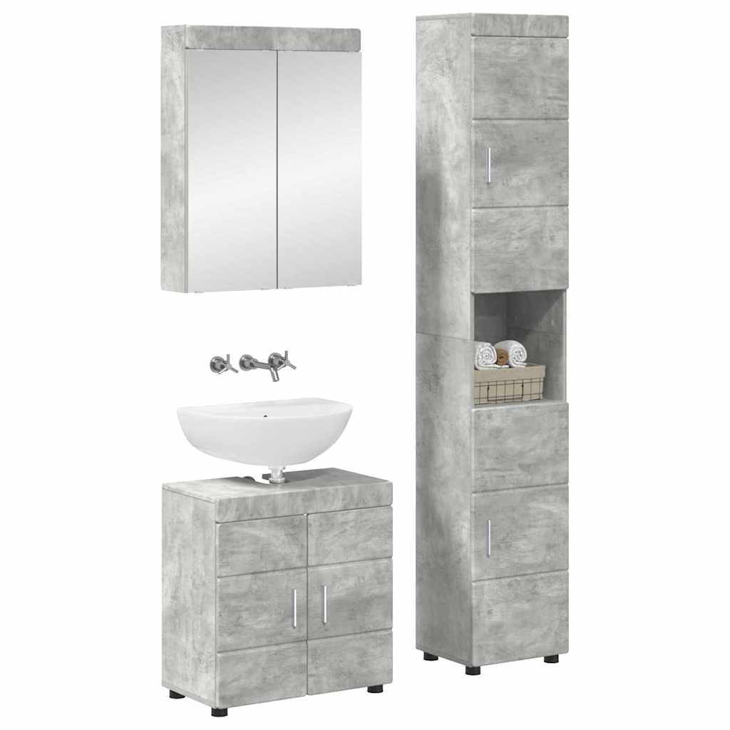 Fürdőszoba bútor szett TULUM 3 pcs Beton Szürke 60 x 34 x 63 cm