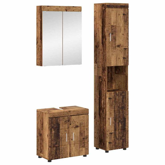 Fürdőszoba bútor szett TULUM 3 pcs Öreg fa 60 x 34 x 63 cm