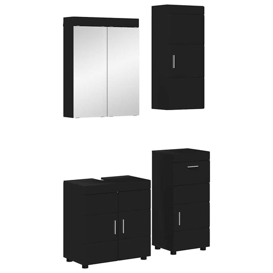 Fürdőszoba bútor szett TULUM 4 pcs Fekete 60 x 34 x 63 cm