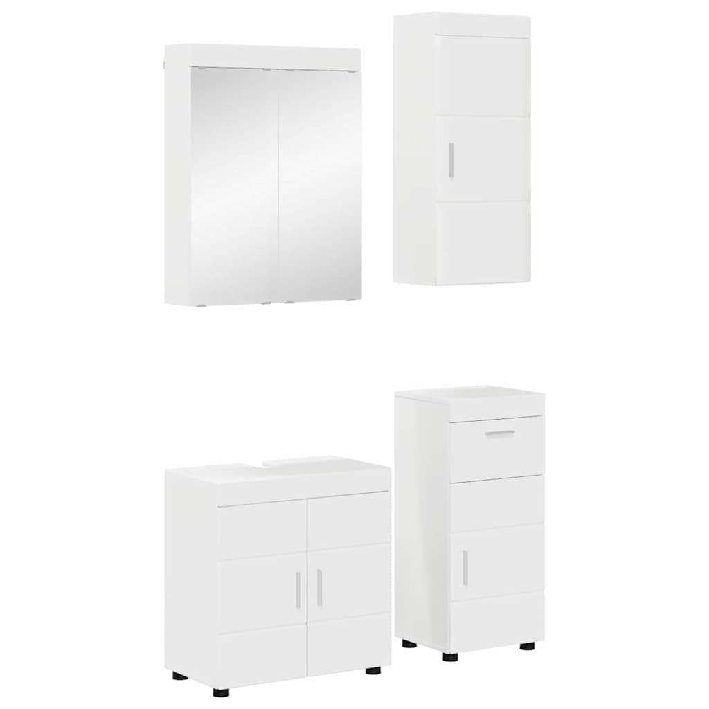 Fürdőszoba bútor szett TULUM 4 pcs Magas Fényű Fehér