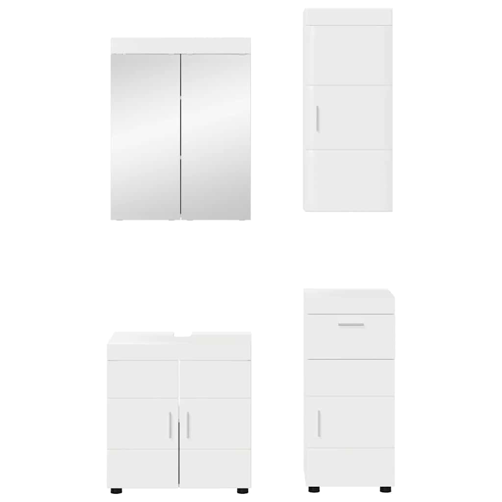 Fürdőszoba bútor szett TULUM 4 pcs Magas Fényű Fehér