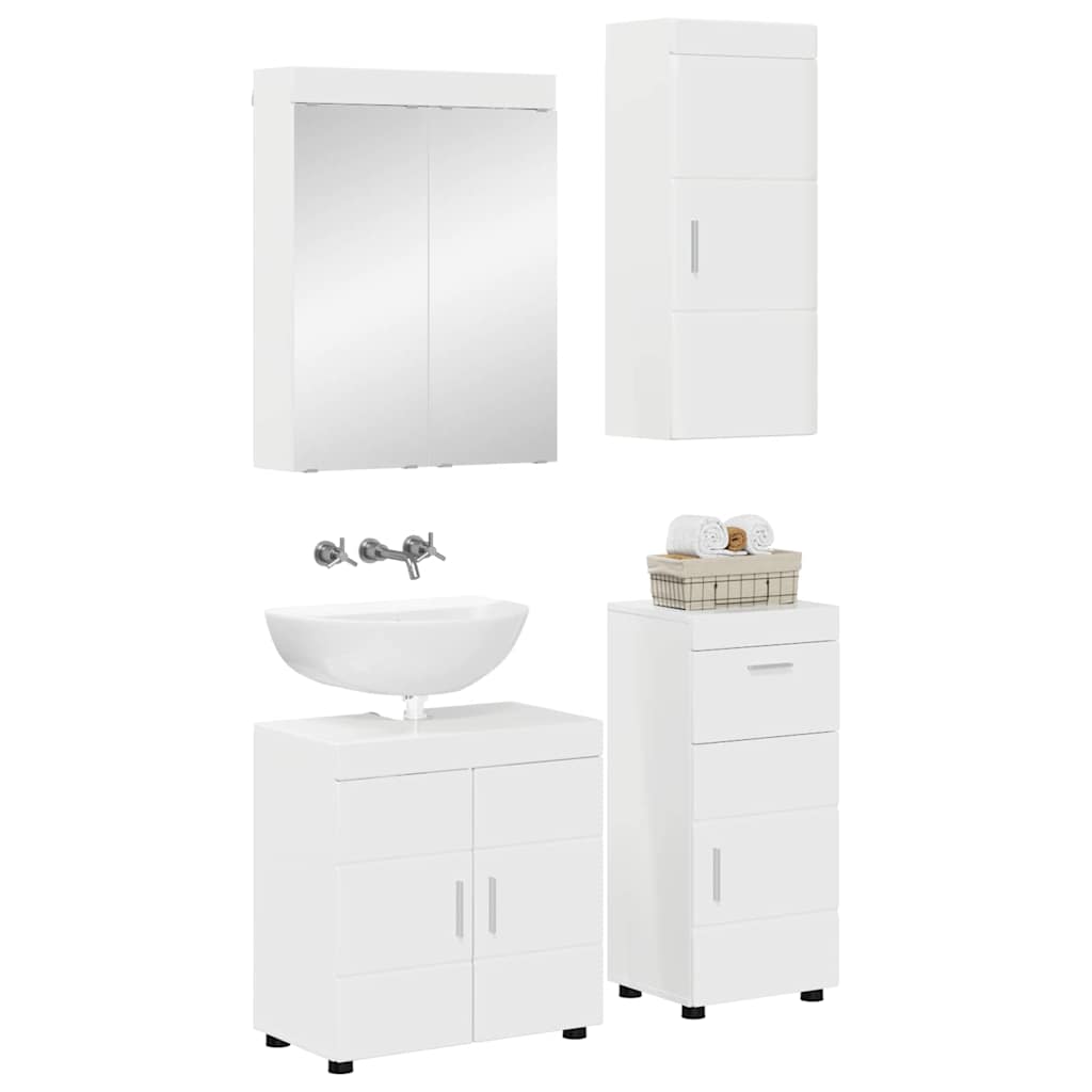 Fürdőszoba bútor szett TULUM 4 pcs Magas Fényű Fehér