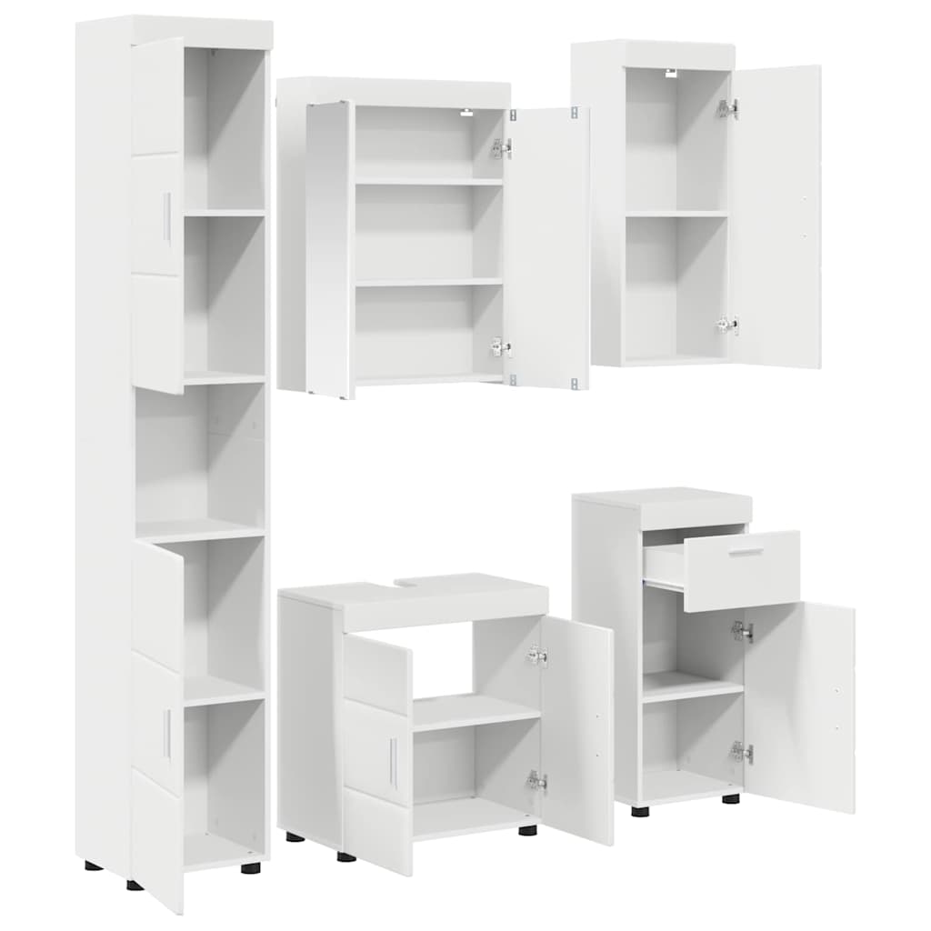 Fürdőszoba bútor szett TULUM 5 pcs Fehér 60 x 34 x 63 cm
