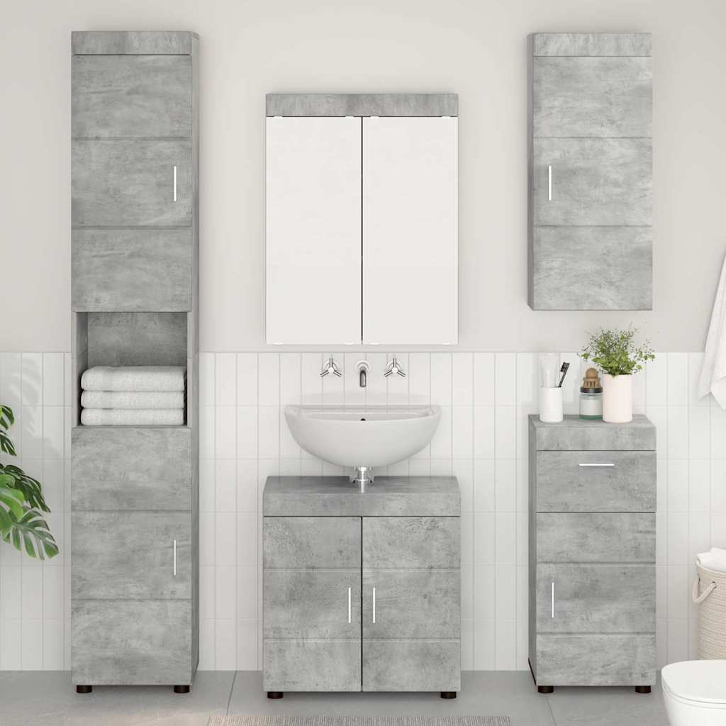 Fürdőszoba bútor szett TULUM 5 pcs Beton Szürke 60 x 34 x 63 cm