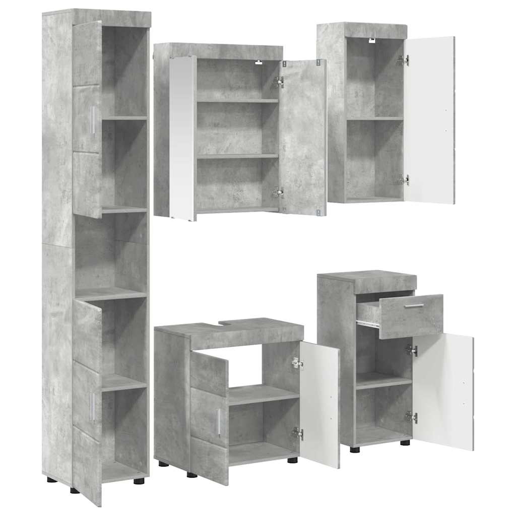 Fürdőszoba bútor szett TULUM 5 pcs Beton Szürke 60 x 34 x 63 cm