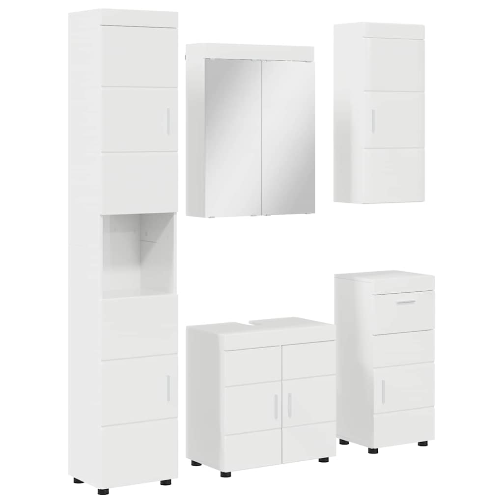 Fürdőszoba bútor szett TULUM 5 pcs Magas Fényű Fehér