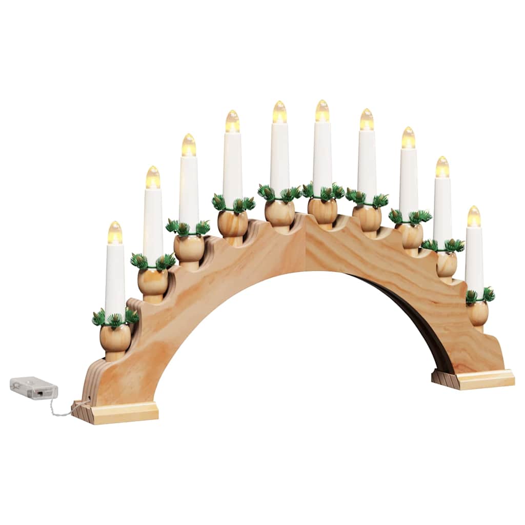 Karácsonyi gyertyatartó ív 10 LED gyertyával LED Meleg fehér