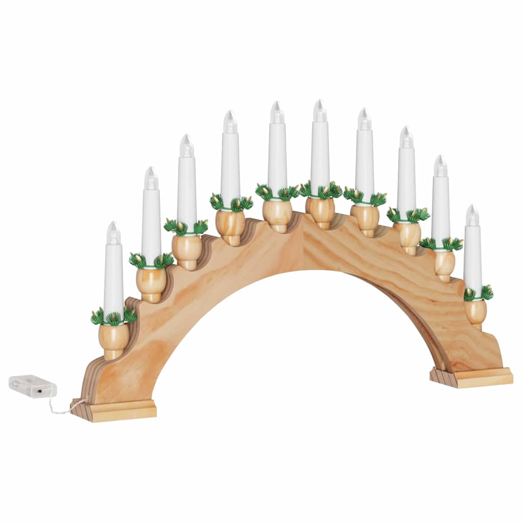 Karácsonyi gyertyatartó ív 10 LED gyertyával LED Meleg fehér