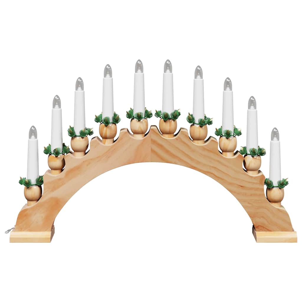 Karácsonyi gyertyatartó ív 10 LED gyertyával LED Meleg fehér