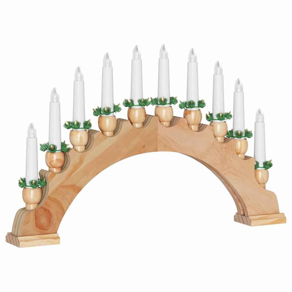 Karácsonyi gyertyatartó ív 10 LED gyertyával 3 db LED