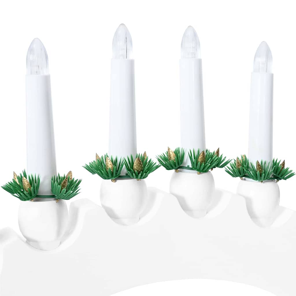 Karácsonyi gyertyatartó ív 10 LED gyertyával LED Meleg fehér